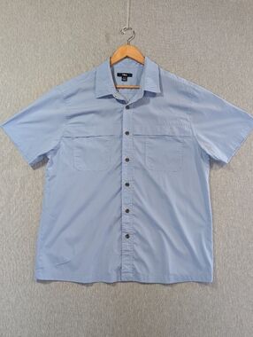 Tilley Outdoor Fishing Shirt Men's XL Baby Blue Button Up Lightweight